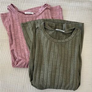 SET OF TWO - Ribbed Maternity Top